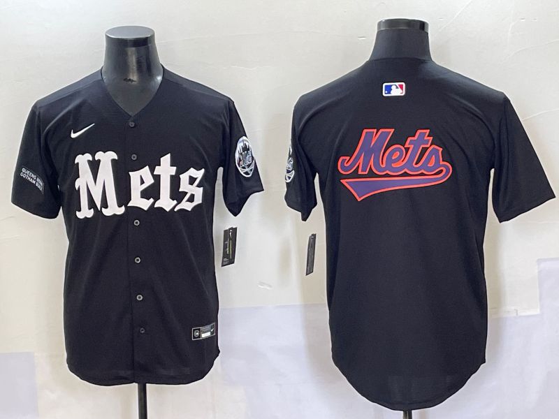 Men 2025 New York Mets Blank Black Five generations Joint Name Nike MLB Jersey style 16->new york mets->MLB Jersey